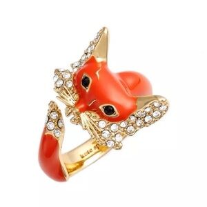 Kate Spade Into the Woods Fox Enamel Ring, Size 6